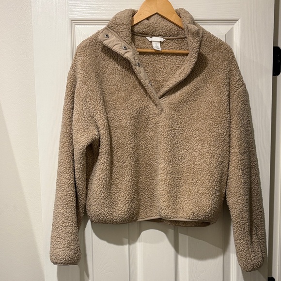 H&M Tops - H&M Tan Fleece Pullover Hoodie